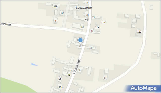 Łuszczewo, Łuszczewo, 91, mapa Łuszczewo