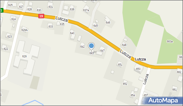 Lutcza, Lutcza, 643, mapa Lutcza