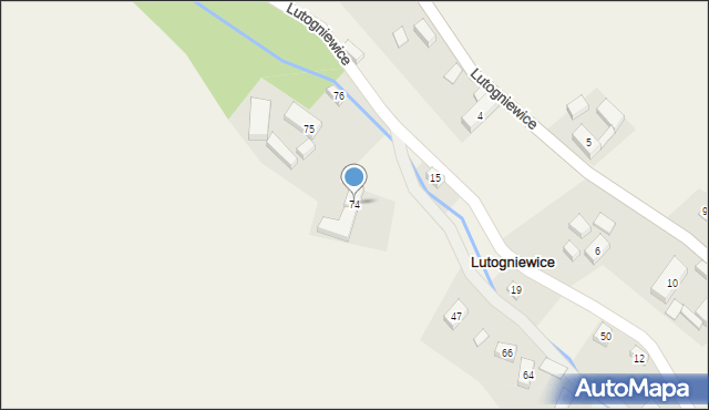 Lutogniewice, Lutogniewice, 74, mapa Lutogniewice