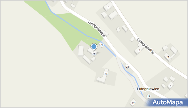 Lutogniewice, Lutogniewice, 75, mapa Lutogniewice