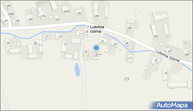 Lutomia Górna, Lutomia Górna, 21, mapa Lutomia Górna