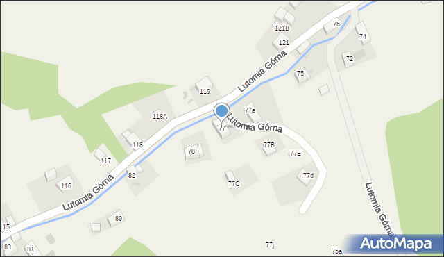 Lutomia Górna, Lutomia Górna, 77, mapa Lutomia Górna