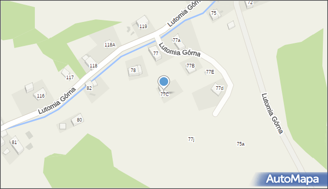 Lutomia Górna, Lutomia Górna, 77C, mapa Lutomia Górna