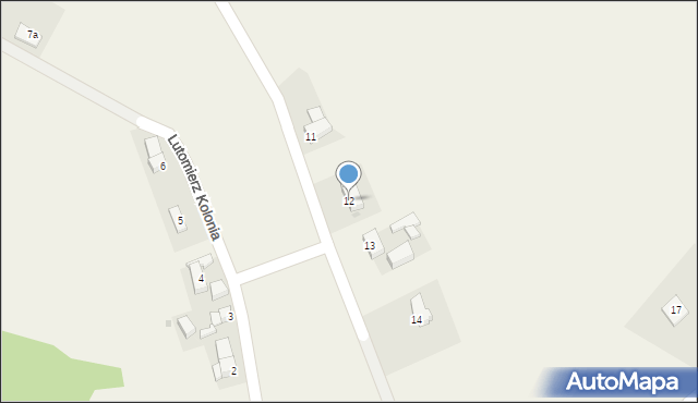 Lutomierz Kolonia, Lutomierz Kolonia, 12, mapa Lutomierz Kolonia