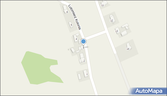 Lutomierz Kolonia, Lutomierz Kolonia, 3, mapa Lutomierz Kolonia