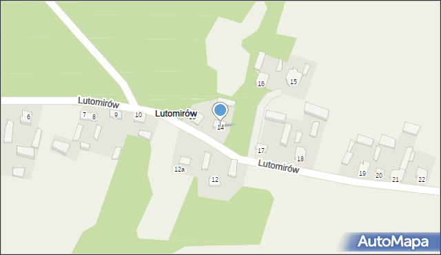 Lutomirów, Lutomirów, 14, mapa Lutomirów