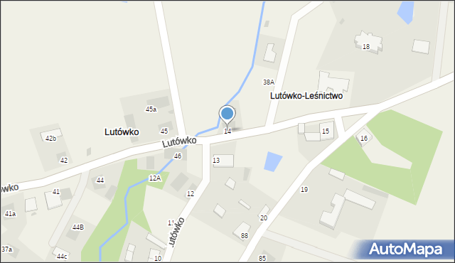 Lutówko, Lutówko, 14, mapa Lutówko