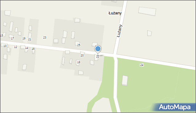 Łużany, Łużany, 22, mapa Łużany
