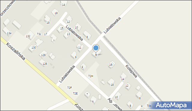 Manowo, Lubiatowska, 6, mapa Manowo