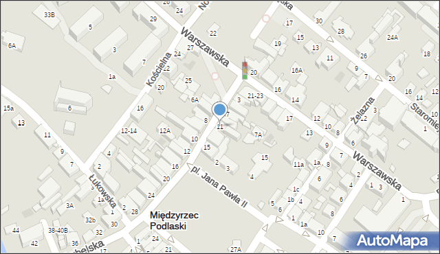 Międzyrzec Podlaski, Lubelska, 11, mapa Międzyrzec Podlaski