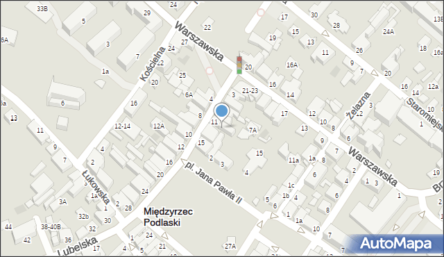 Międzyrzec Podlaski, Lubelska, 11a, mapa Międzyrzec Podlaski