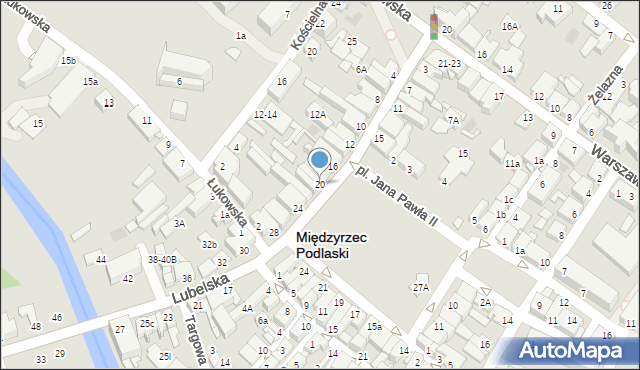 Międzyrzec Podlaski, Lubelska, 20, mapa Międzyrzec Podlaski