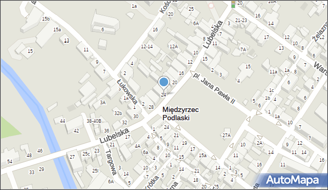 Międzyrzec Podlaski, Lubelska, 24, mapa Międzyrzec Podlaski