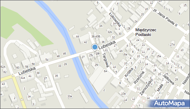 Międzyrzec Podlaski, Lubelska, 25a, mapa Międzyrzec Podlaski