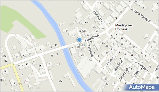 Międzyrzec Podlaski, Lubelska, 25b, mapa Międzyrzec Podlaski