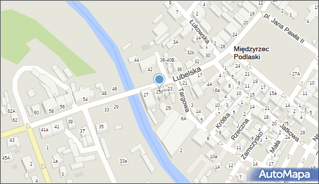 Międzyrzec Podlaski, Lubelska, 25c, mapa Międzyrzec Podlaski