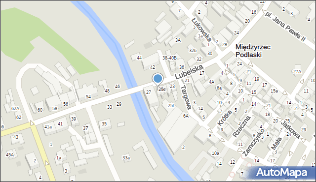 Międzyrzec Podlaski, Lubelska, 25d, mapa Międzyrzec Podlaski