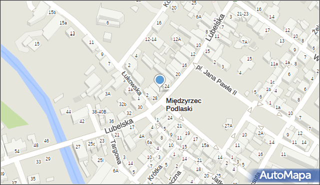 Międzyrzec Podlaski, Lubelska, 26, mapa Międzyrzec Podlaski