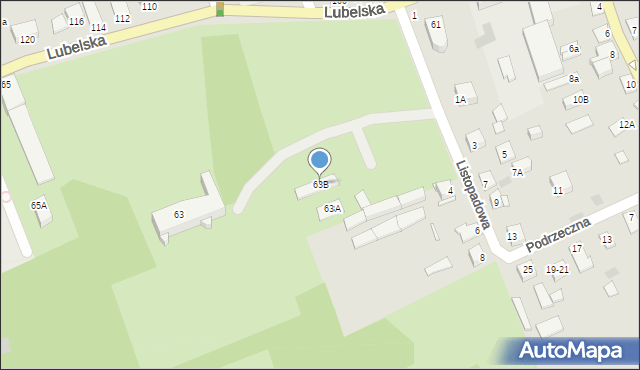 Międzyrzec Podlaski, Lubelska, 63B, mapa Międzyrzec Podlaski