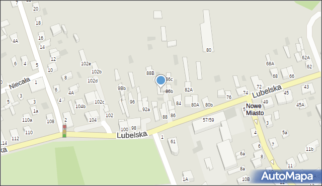 Międzyrzec Podlaski, Lubelska, 88a, mapa Międzyrzec Podlaski