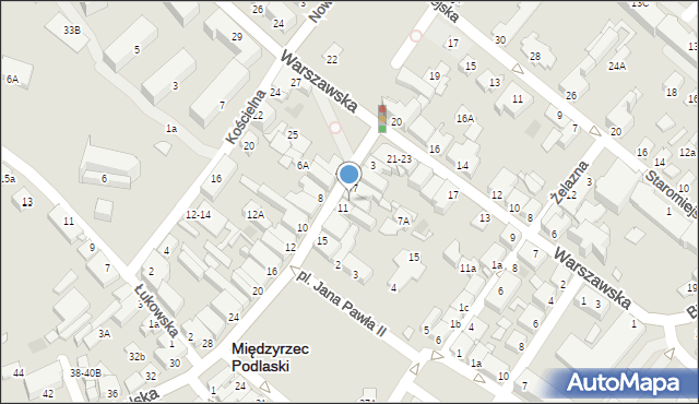 Międzyrzec Podlaski, Lubelska, 9, mapa Międzyrzec Podlaski