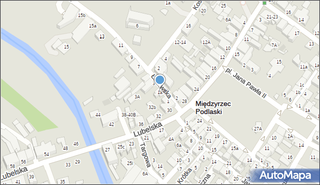 Międzyrzec Podlaski, Łukowska, 1a, mapa Międzyrzec Podlaski