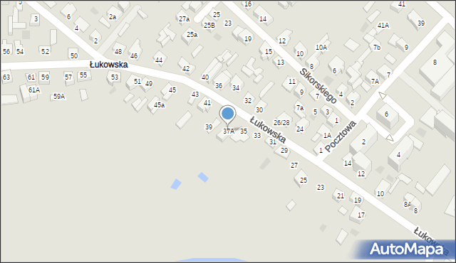 Międzyrzec Podlaski, Łukowska, 37A, mapa Międzyrzec Podlaski