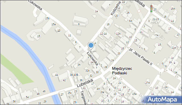 Międzyrzec Podlaski, Łukowska, 4, mapa Międzyrzec Podlaski