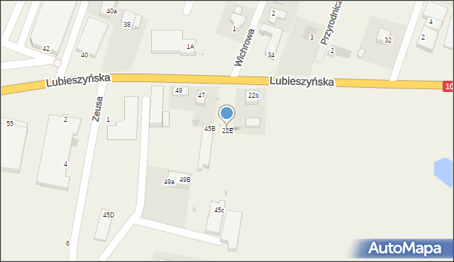 Mierzyn, Lubieszyńska, 22E, mapa Mierzyn