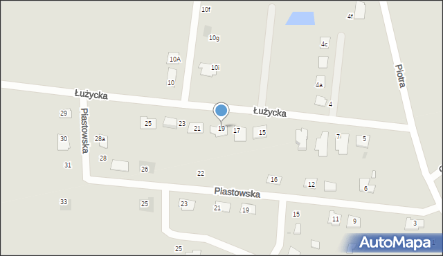 Mrocza, Łużycka, 19, mapa Mrocza