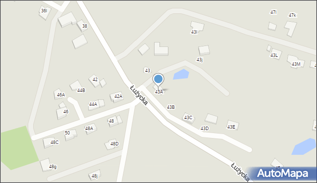 Myślibórz, Łużycka, 43A, mapa Myślibórz
