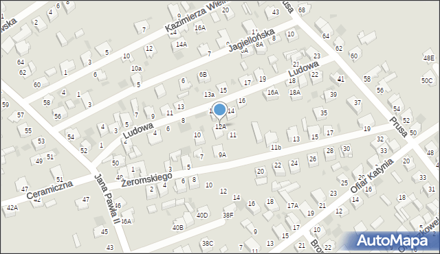 Myszków, Ludowa, 12A, mapa Myszków