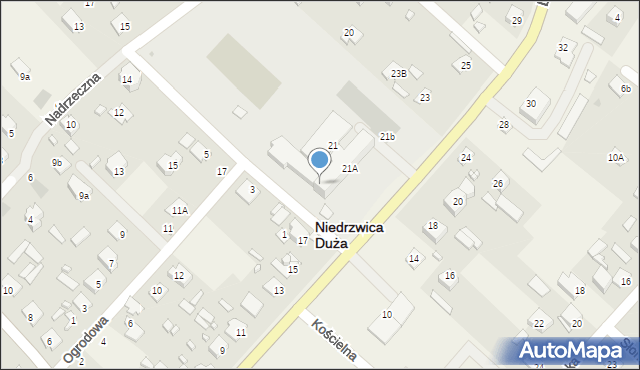 Niedrzwica Duża, Lubelska, 19, mapa Niedrzwica Duża