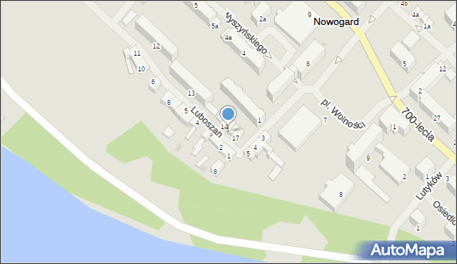 Nowogard, Luboszan, 15, mapa Nowogard