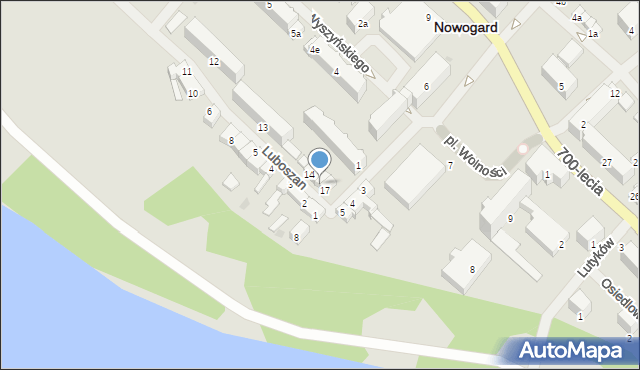 Nowogard, Luboszan, 16, mapa Nowogard