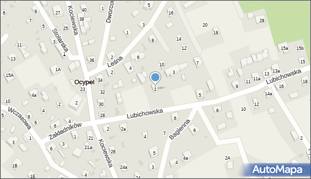 Ocypel, Lubichowska, 1, mapa Ocypel