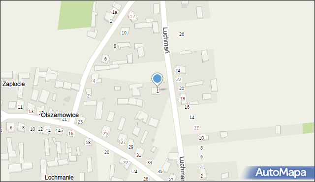 Olszamowice, Luchmań, 1, mapa Olszamowice