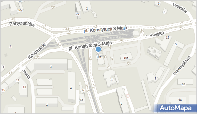 Olsztyn, Lubelska, 10b, mapa Olsztyna