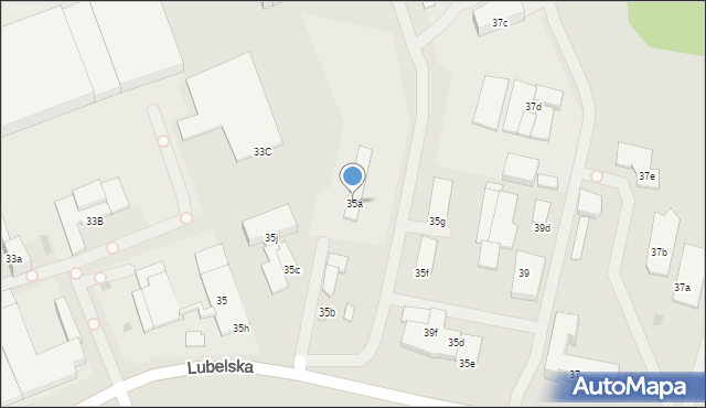 Olsztyn, Lubelska, 35a, mapa Olsztyna