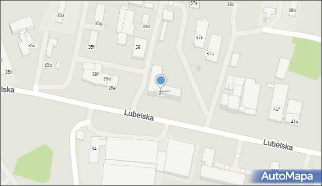 Olsztyn, Lubelska, 37, mapa Olsztyna