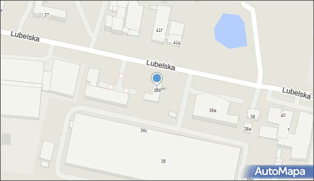 Olsztyn, Lubelska, 36b, mapa Olsztyna