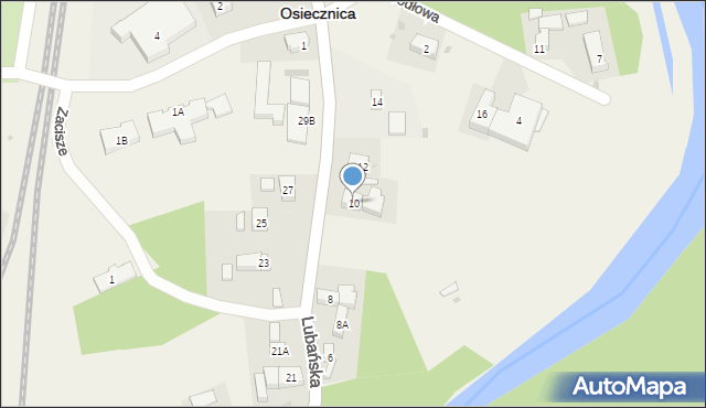 Osiecznica, Lubańska, 10, mapa Osiecznica