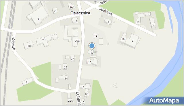 Osiecznica, Lubańska, 12, mapa Osiecznica