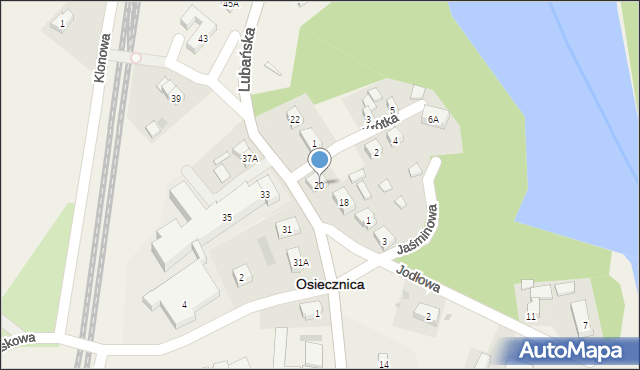 Osiecznica, Lubańska, 20, mapa Osiecznica