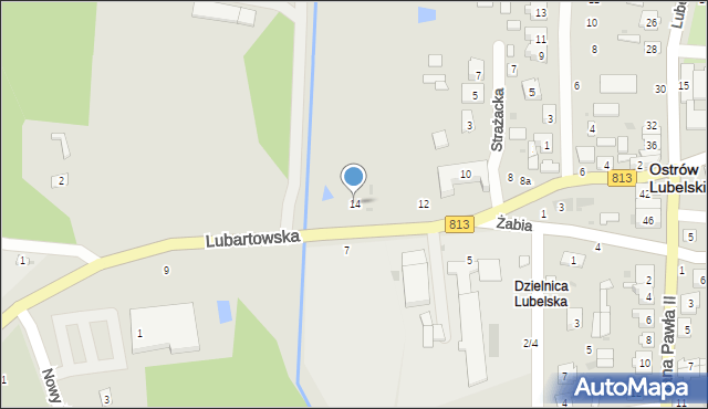 Ostrów Lubelski, Lubartowska, 14, mapa Ostrów Lubelski