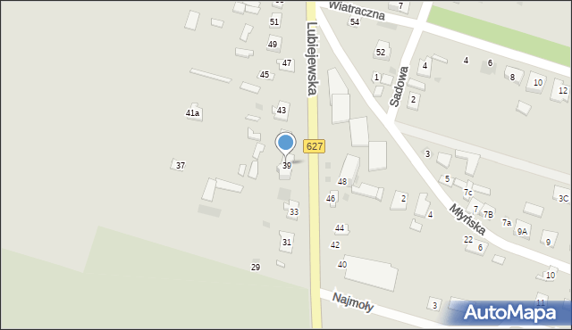 Ostrów Mazowiecka, Lubiejewska, 39, mapa Ostrów Mazowiecka