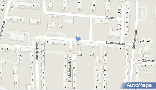 Oświęcim, Łukasiewicza Ignacego, 13, mapa Oświęcimia
