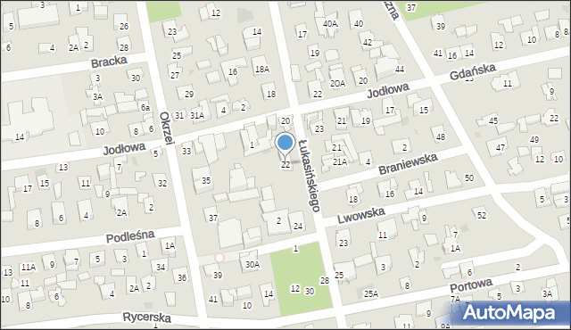 Otwock, Łukasińskiego Waleriana, mjr., 22, mapa Otwock