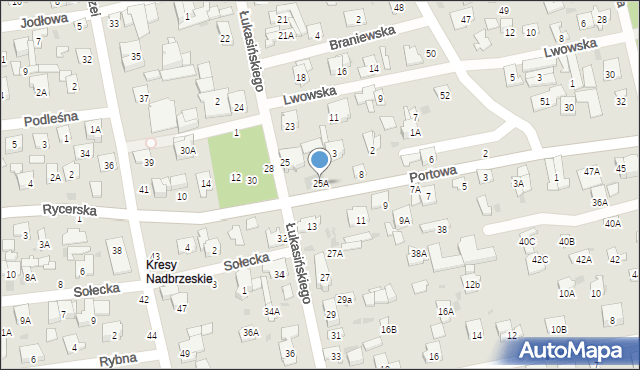 Otwock, Łukasińskiego Waleriana, mjr., 25A, mapa Otwock