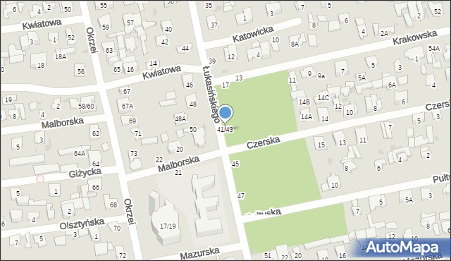 Otwock, Łukasińskiego Waleriana, mjr., 41/43, mapa Otwock